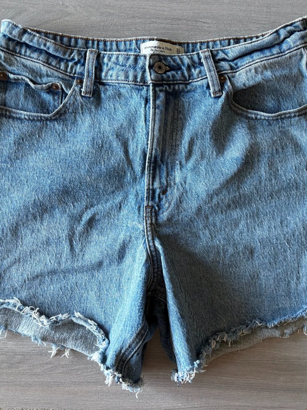 Abercrombie & Fitch Raw Hem High Rise Dad Shorts Curve Love Size 31/12